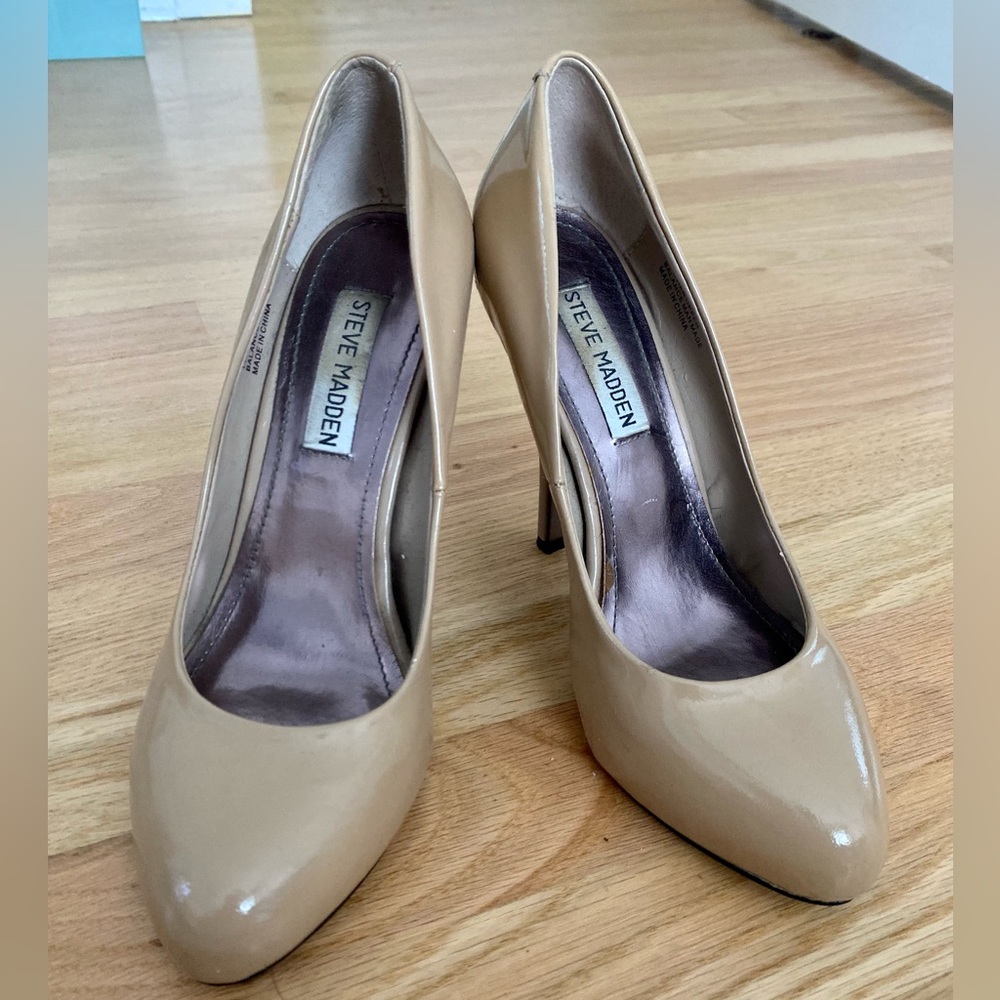 Steve Madden Patent Leather Nude Heels